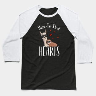 Here To Steal Hearts Sloth  Llama Lover Baseball T-Shirt